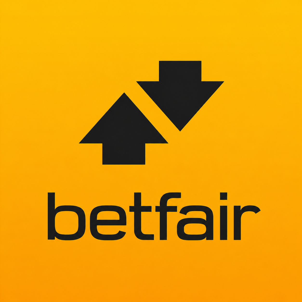 Betfair logo in 4K HD quality with yellow background and black arrows symbol