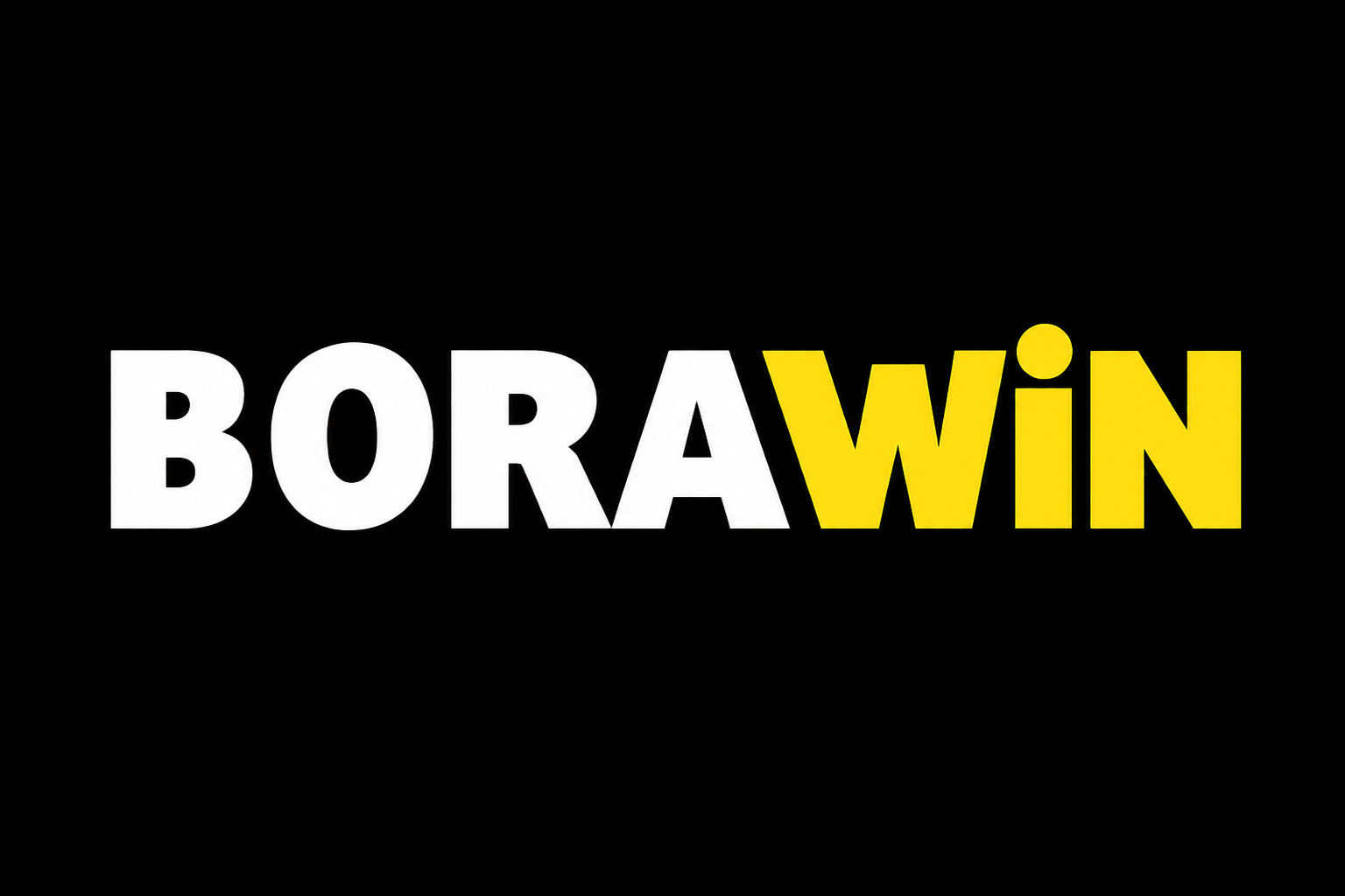 BORAWIN logo featuring white and yellow text on a black background in high-resolution 4K quality